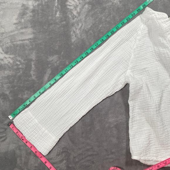 Xirena Top Small White Gauzy Lightweight Coastal Peasant Boho Vacation Resort - Picture 7 of 8